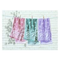 今治タオルブランド トイレタオルバラ柄３色組 コーラルピンク