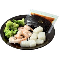 えび・イカとブロッコリーの黒酢炒め