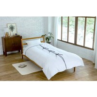 パウダータッチ取付け簡単掛け布団カバー(シングル)ホワイト×ネイビー