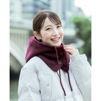 フード付きネックウォーマーバーガンディー