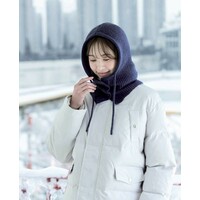 フード付きネックウォーマーネイビー