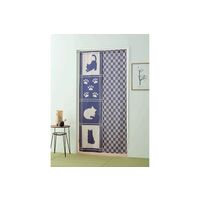 ロングのれん　猫と矢絣柄