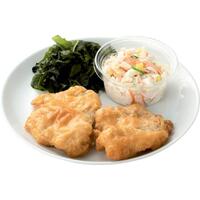 鶏の竜田揚げとわかめごはん