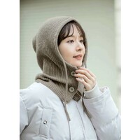 フード付きネックウォーマーチャコールグレー