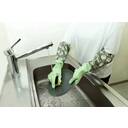 裏生地が付いているゴム手袋フルール１双