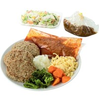 時短!煮込みハンバーグトマト(ポテトサラダ・オニオンスープ用具材)