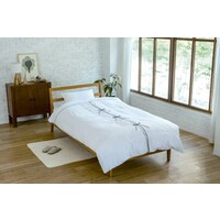 パウダータッチ取付け簡単掛け布団カバー(シングル)ホワイト×グレー