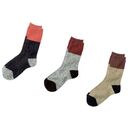 ウールネップ丈長切り替えソックス