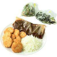 味噌チキンカツ丼(ほうれん草の胡麻和え・味噌汁用具材)